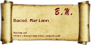 Bacsó Mariann névjegykártya